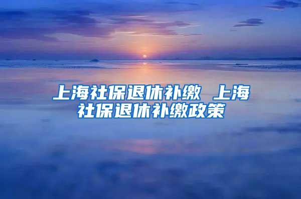 上海社保退休补缴 上海社保退休补缴政策