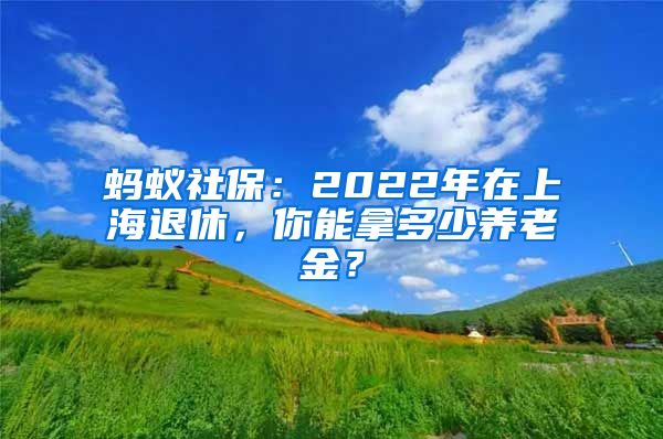 蚂蚁社保：2022年在上海退休，你能拿多少养老金？