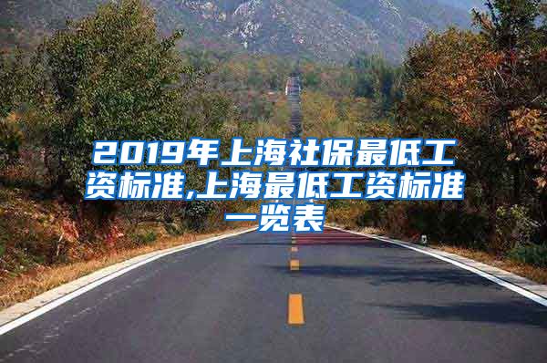 2019年上海社保最低工资标准,上海最低工资标准一览表