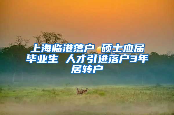 上海临港落户 硕士应届毕业生 人才引进落户3年居转户