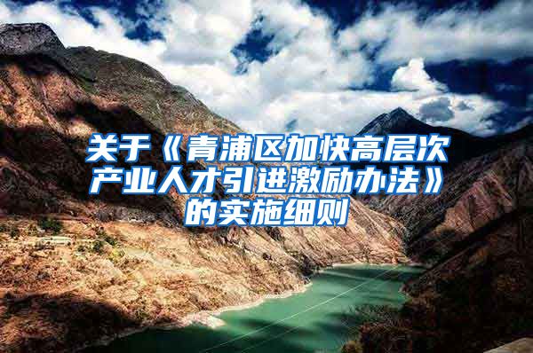 关于《青浦区加快高层次产业人才引进激励办法》的实施细则