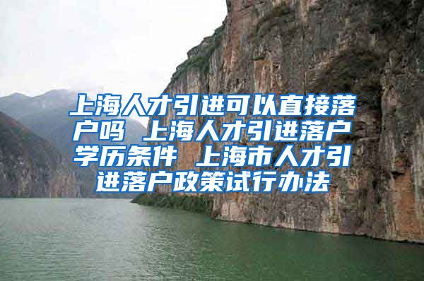 上海人才引进可以直接落户吗 上海人才引进落户学历条件 上海市人才引进落户政策试行办法