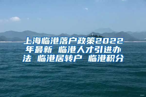 上海临港落户政策2022年最新 临港人才引进办法 临港居转户 临港积分