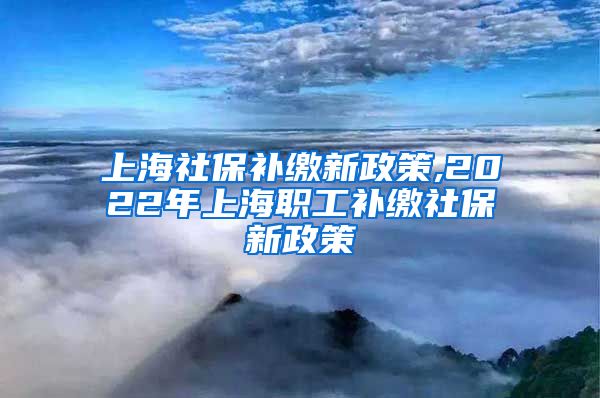 上海社保补缴新政策,2022年上海职工补缴社保新政策