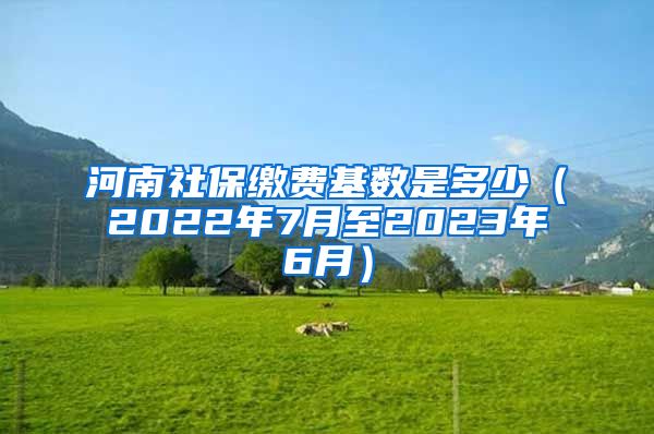 河南社保缴费基数是多少（2022年7月至2023年6月）