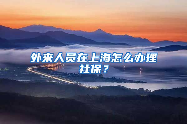 外来人员在上海怎么办理社保？