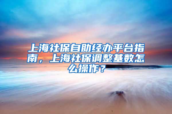 上海社保自助经办平台指南，上海社保调整基数怎么操作？