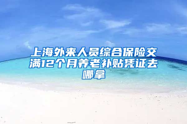 上海外来人员综合保险交满12个月养老补贴凭证去哪拿