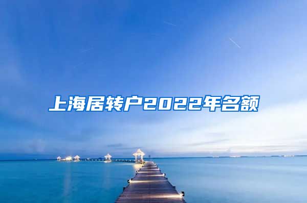 上海居转户2022年名额