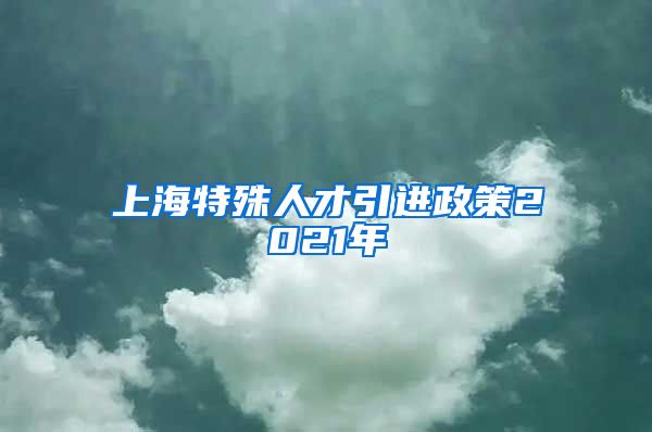 上海特殊人才引进政策2021年