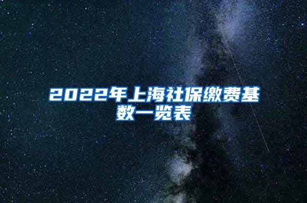 2022年上海社保缴费基数一览表