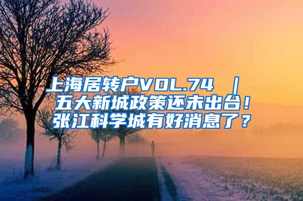 上海居转户VOL.74 ｜ 五大新城政策还未出台！张江科学城有好消息了？