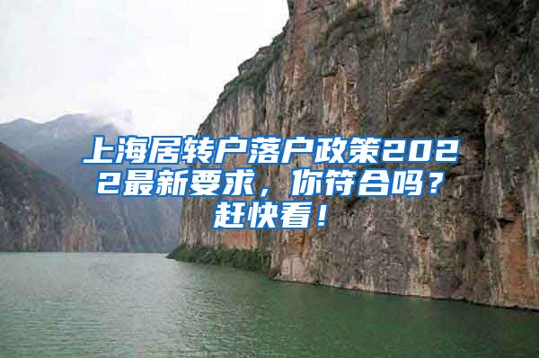 上海居转户落户政策2022最新要求，你符合吗？赶快看！