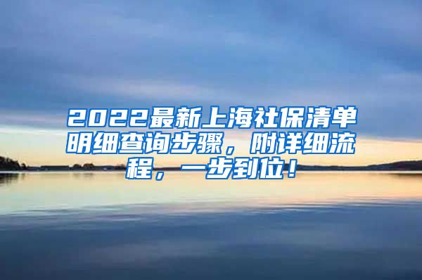 2022最新上海社保清单明细查询步骤，附详细流程，一步到位！