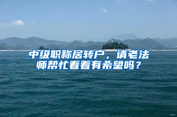 中级职称居转户，请老法师帮忙看看有希望吗？