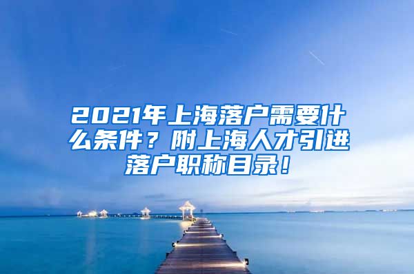 2021年上海落户需要什么条件？附上海人才引进落户职称目录！