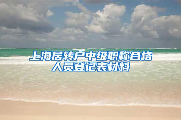 上海居转户中级职称合格人员登记表材料