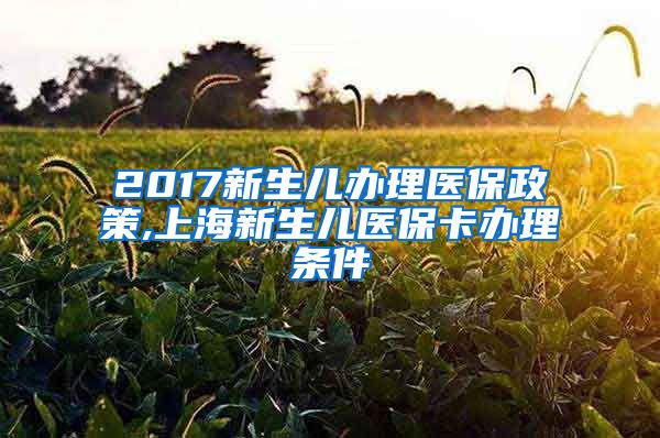 2017新生儿办理医保政策,上海新生儿医保卡办理条件