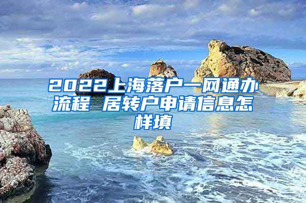 2022上海落户一网通办流程 居转户申请信息怎样填