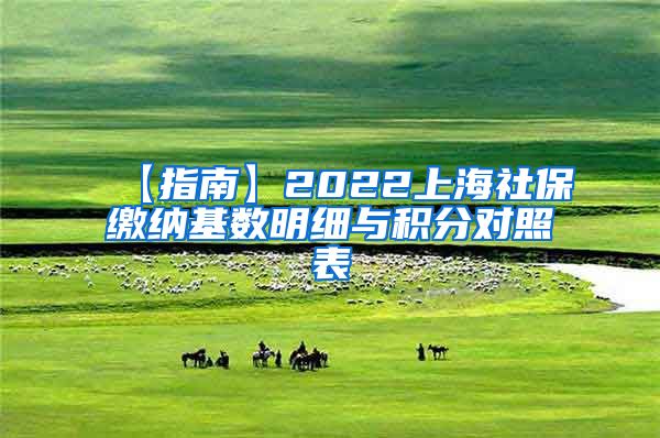 【指南】2022上海社保缴纳基数明细与积分对照表