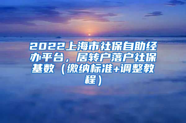 2022上海市社保自助经办平台，居转户落户社保基数（缴纳标准+调整教程）