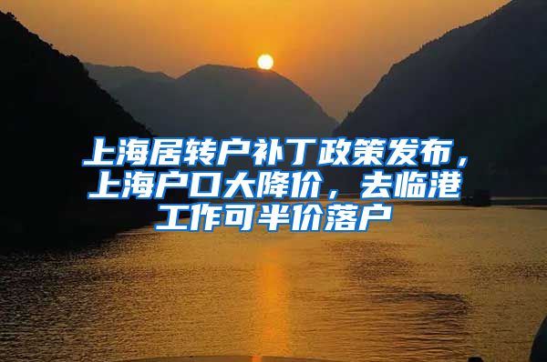 上海居转户补丁政策发布，上海户口大降价，去临港工作可半价落户