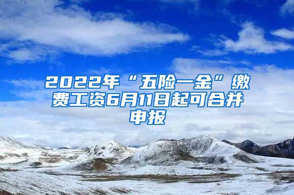 2022年“五险一金”缴费工资6月11日起可合并申报