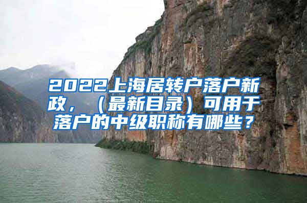 2022上海居转户落户新政，（最新目录）可用于落户的中级职称有哪些？