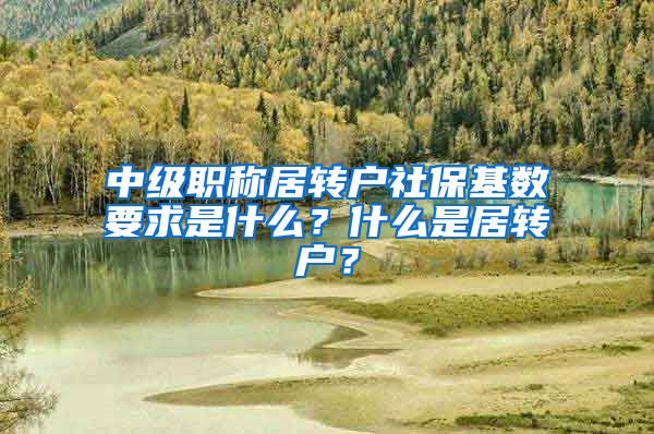 中级职称居转户社保基数要求是什么？什么是居转户？