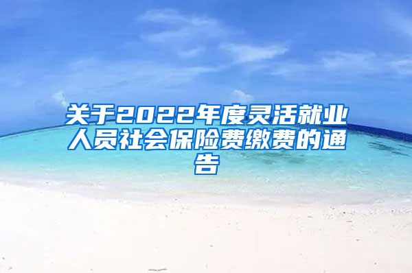 关于2022年度灵活就业人员社会保险费缴费的通告