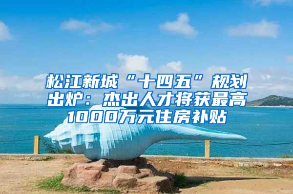 松江新城“十四五”规划出炉：杰出人才将获最高1000万元住房补贴