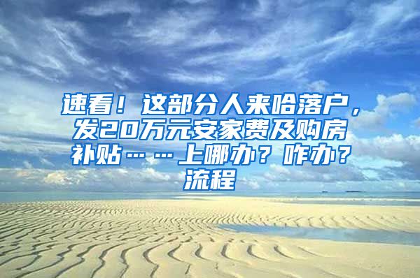 速看！这部分人来哈落户，发20万元安家费及购房补贴……上哪办？咋办？流程↘