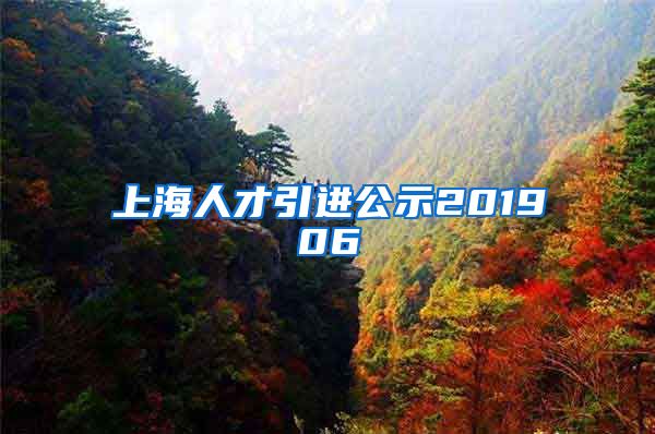 上海人才引进公示201906