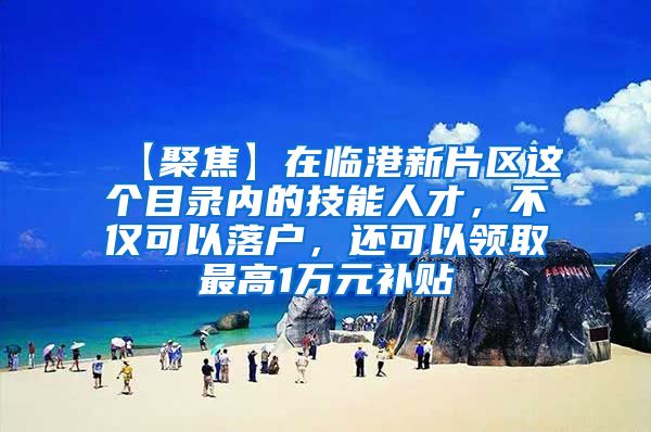 【聚焦】在临港新片区这个目录内的技能人才，不仅可以落户，还可以领取最高1万元补贴