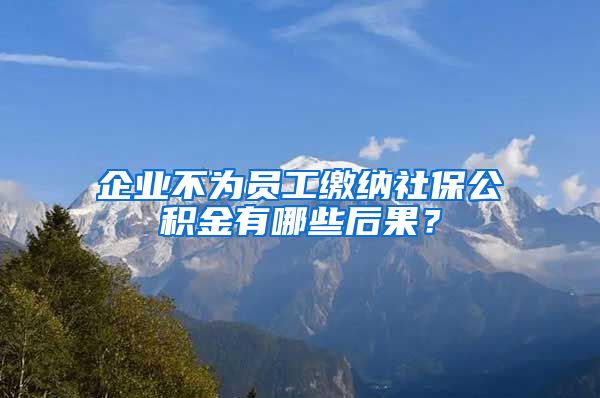 企业不为员工缴纳社保公积金有哪些后果？