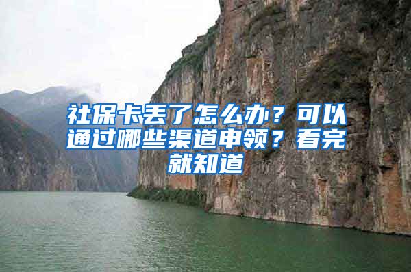 社保卡丢了怎么办？可以通过哪些渠道申领？看完就知道→