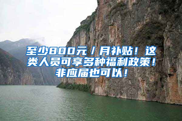 至少800元／月补贴！这类人员可享多种福利政策！非应届也可以！