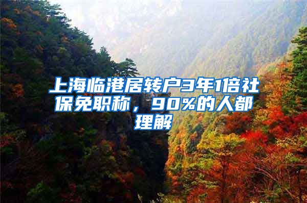 上海临港居转户3年1倍社保免职称，90%的人都理解