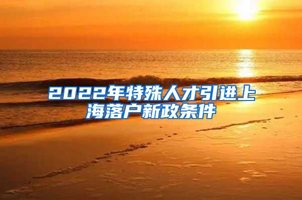 2022年特殊人才引进上海落户新政条件