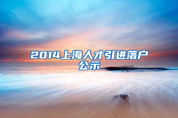 2014上海人才引进落户公示