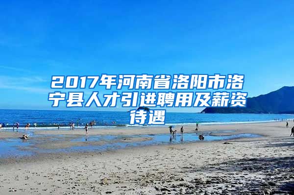 2017年河南省洛阳市洛宁县人才引进聘用及薪资待遇