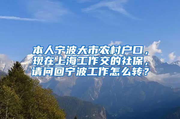 本人宁波大市农村户口，现在上海工作交的社保，请问回宁波工作怎么转？