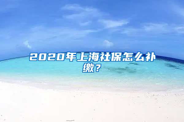 2020年上海社保怎么补缴？