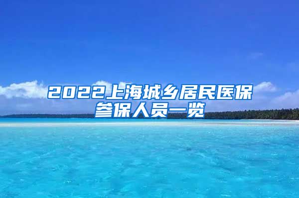 2022上海城乡居民医保参保人员一览