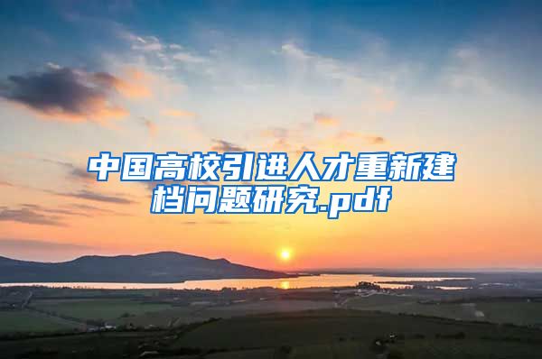 中国高校引进人才重新建档问题研究.pdf