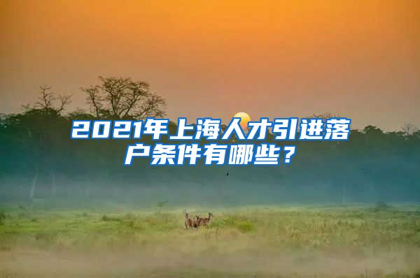 2021年上海人才引进落户条件有哪些？