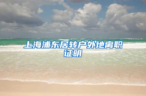 上海浦东居转户外地离职证明