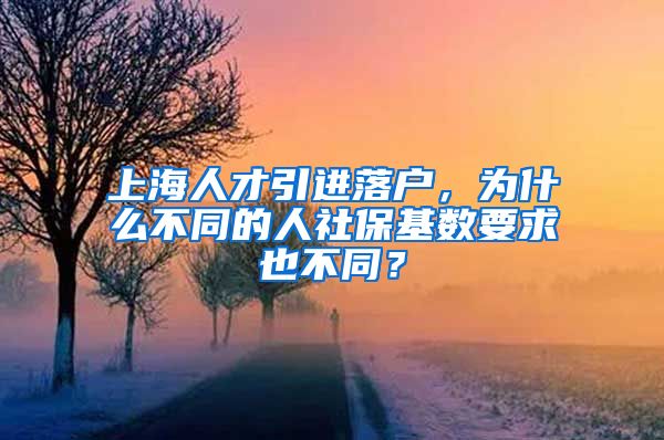 上海人才引进落户，为什么不同的人社保基数要求也不同？