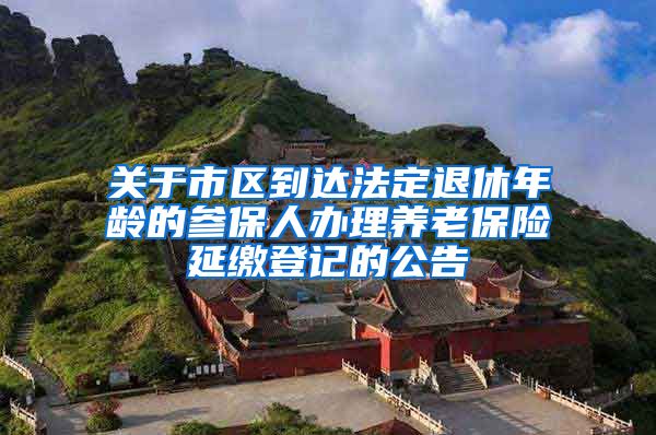 关于市区到达法定退休年龄的参保人办理养老保险延缴登记的公告