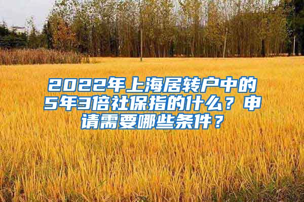 2022年上海居转户中的5年3倍社保指的什么？申请需要哪些条件？